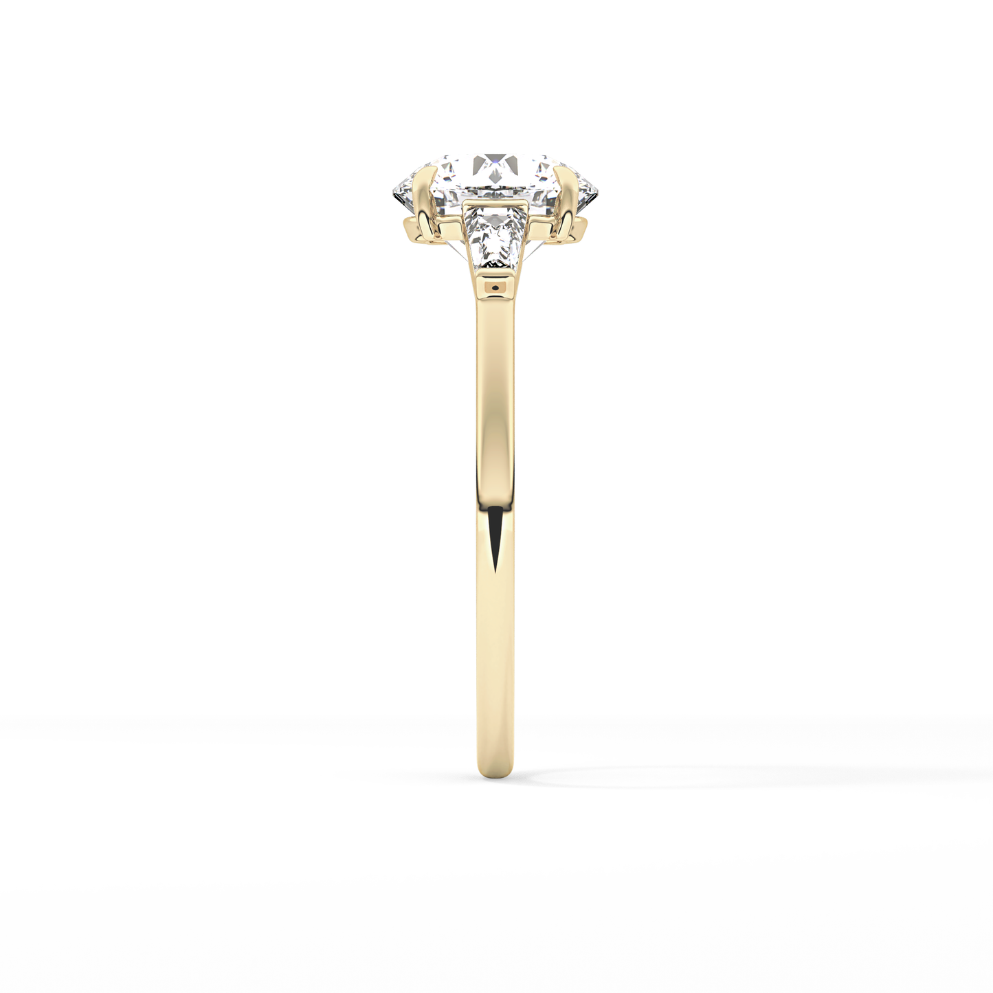 Round Three Stone Lab Grown Diamond Engagement Ring