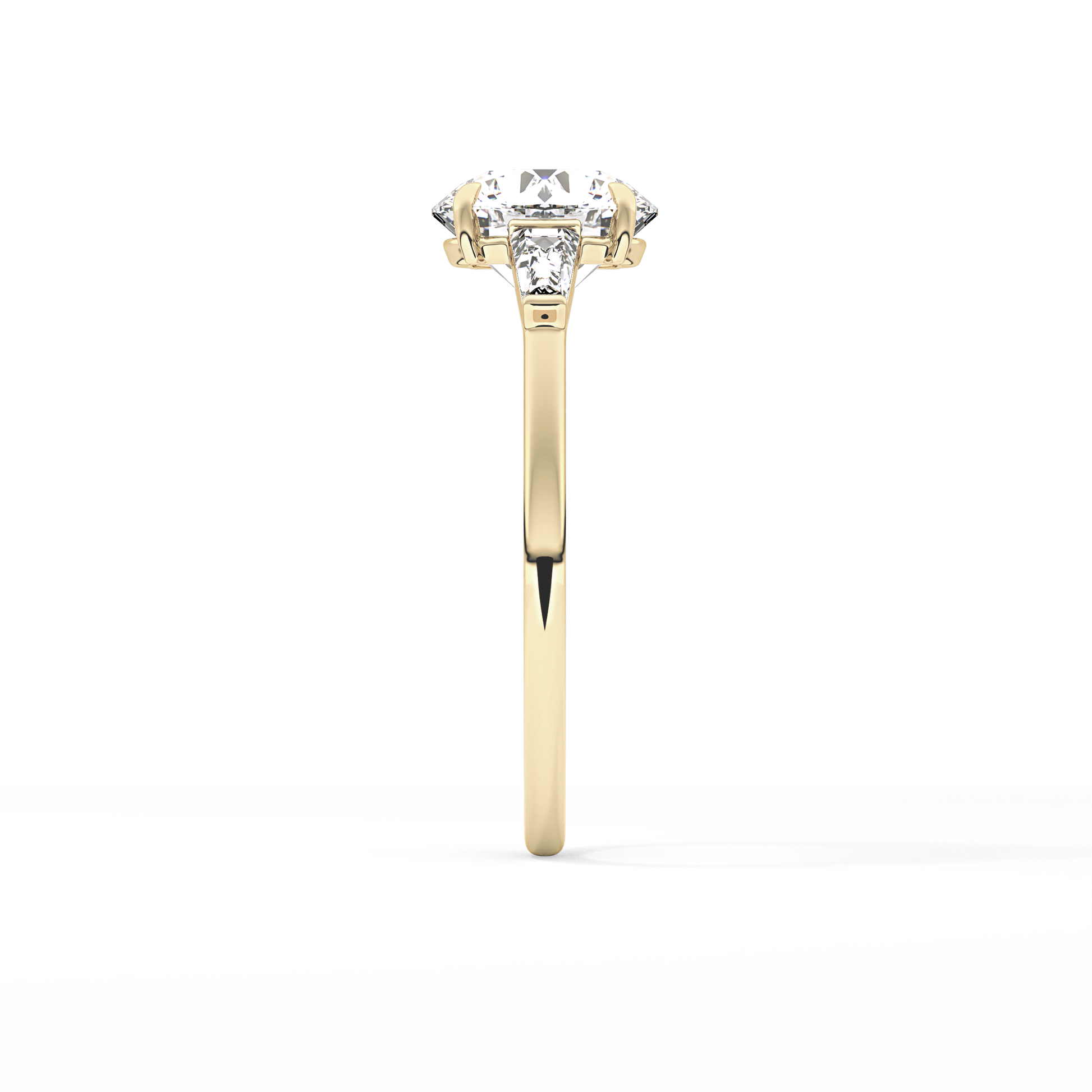 Round Three Stone Lab Grown Diamond Engagement Ring