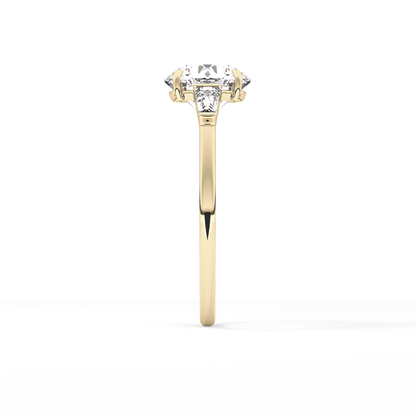 Round Three Stone Lab Grown Diamond Engagement Ring