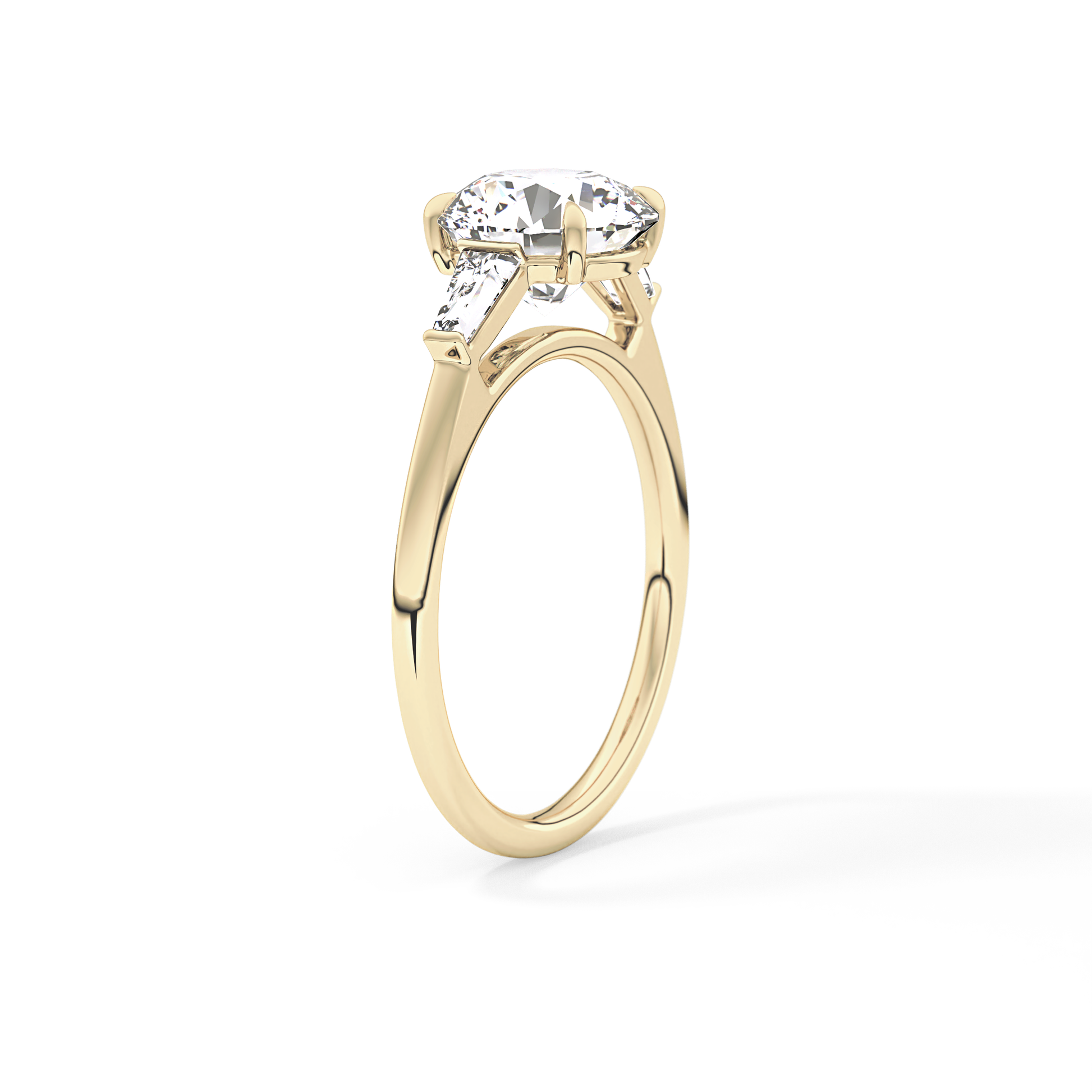 Round Three Stone Lab Grown Diamond Engagement Ring