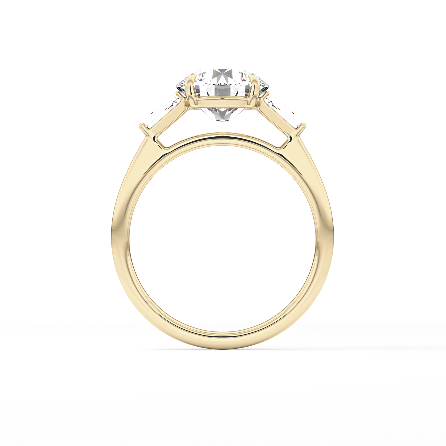 Round Three Stone Lab Grown Diamond Engagement Ring