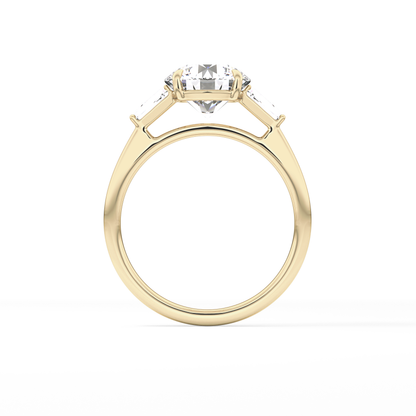 Round Three Stone Lab Grown Diamond Engagement Ring