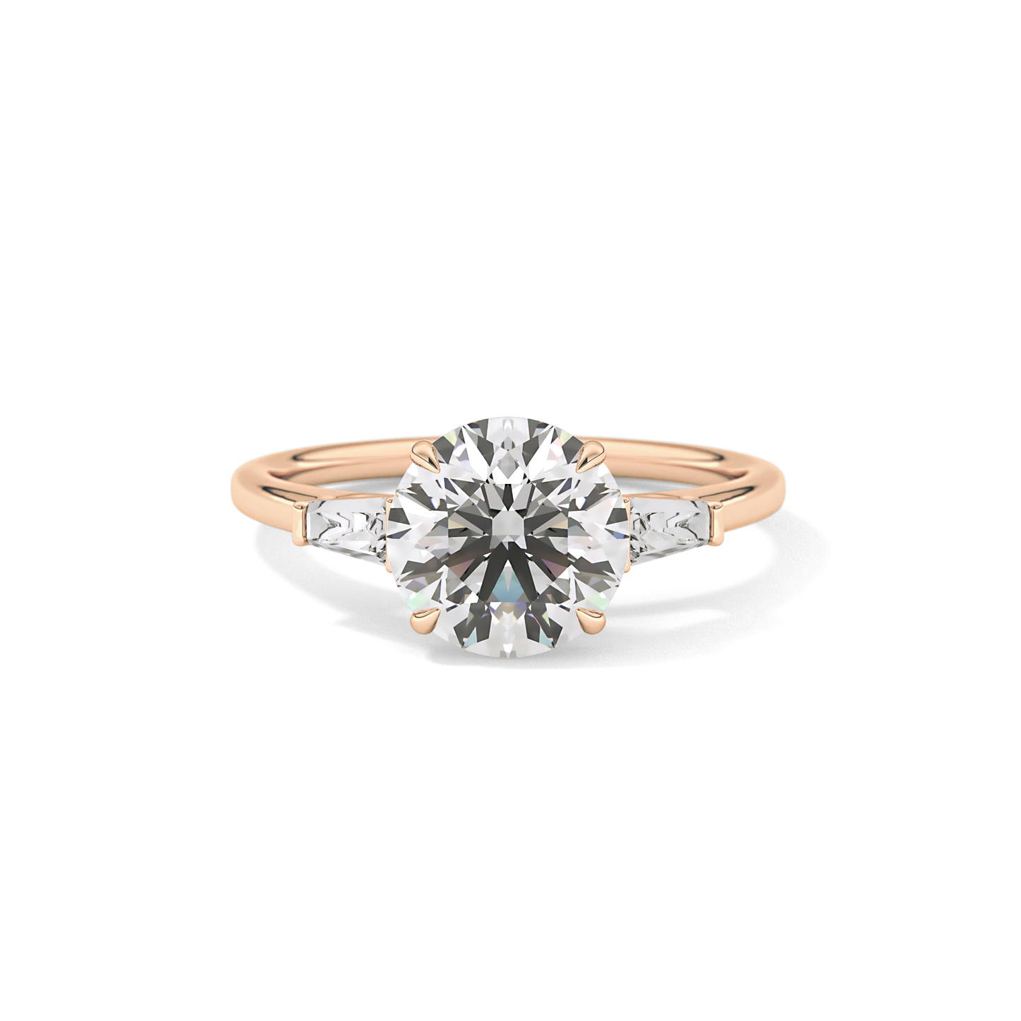 Round Three Stone Lab Grown Diamond Engagement Ring