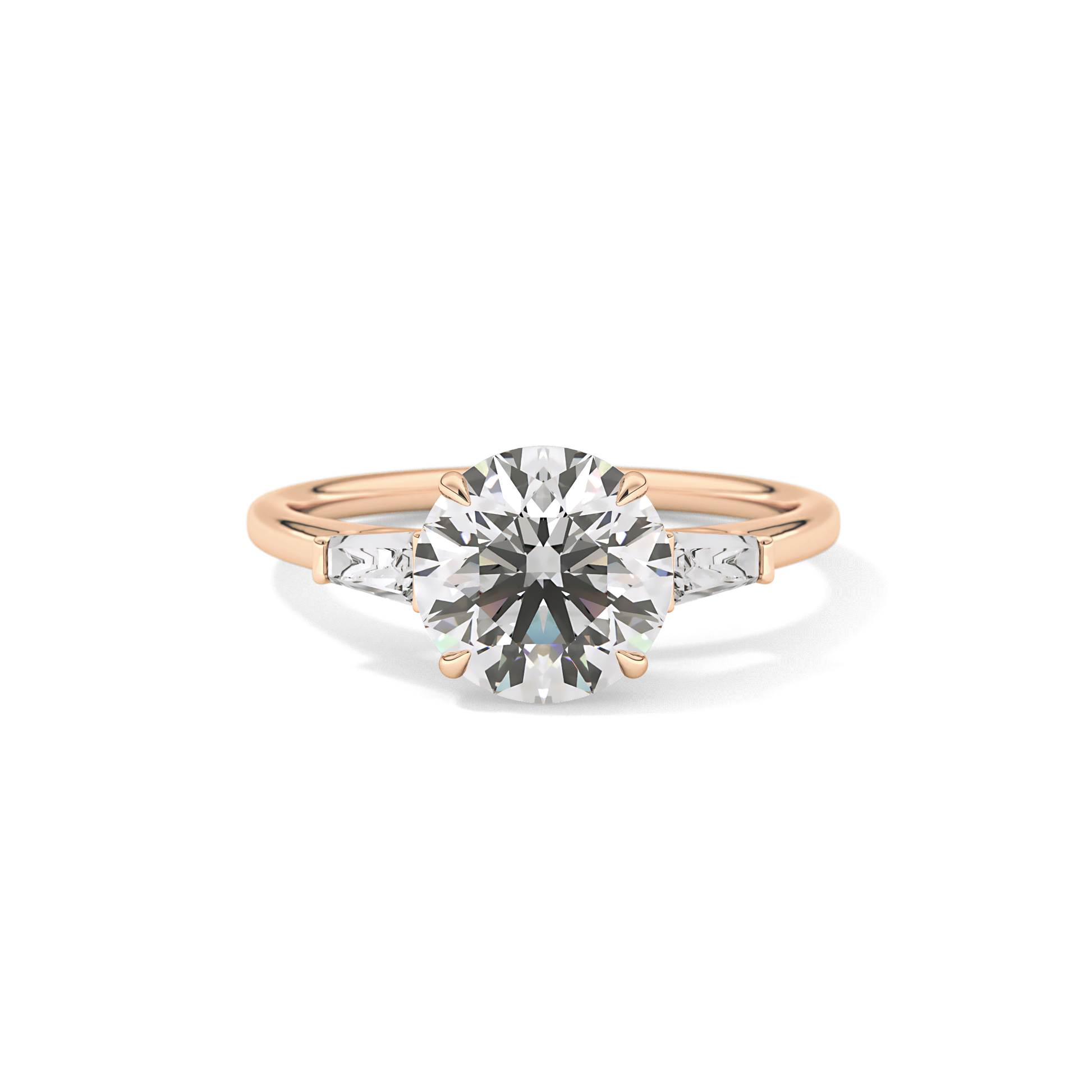 Round Three Stone Lab Grown Diamond Engagement Ring