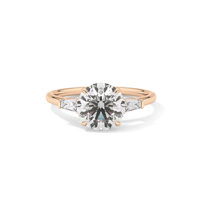 Round Three Stone Lab Grown Diamond Engagement Ring