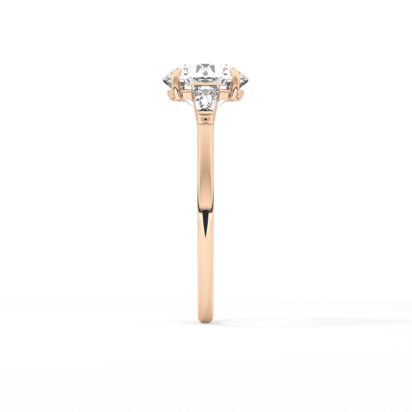 Round Three Stone Lab Grown Diamond Engagement Ring