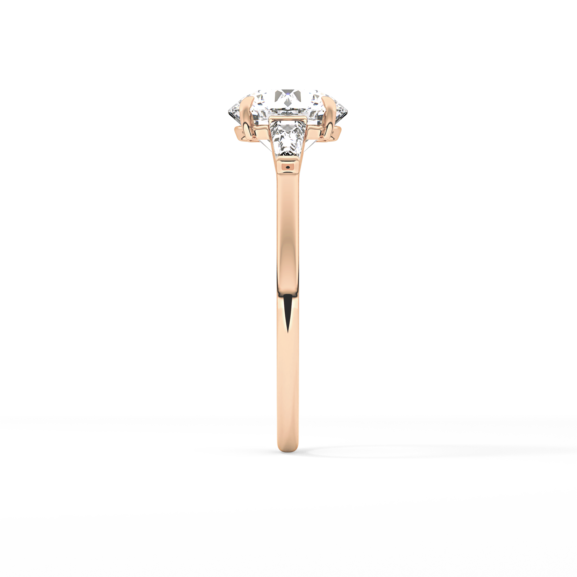 Round Three Stone Lab Grown Diamond Engagement Ring
