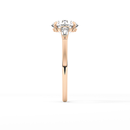 Round Three Stone Lab Grown Diamond Engagement Ring