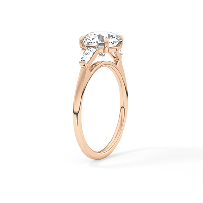 Round Three Stone Lab Grown Diamond Engagement Ring