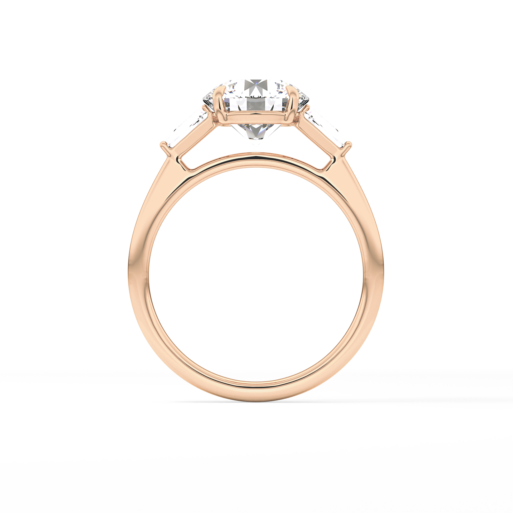 Round Three Stone Lab Grown Diamond Engagement Ring