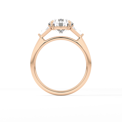 Round Three Stone Lab Grown Diamond Engagement Ring