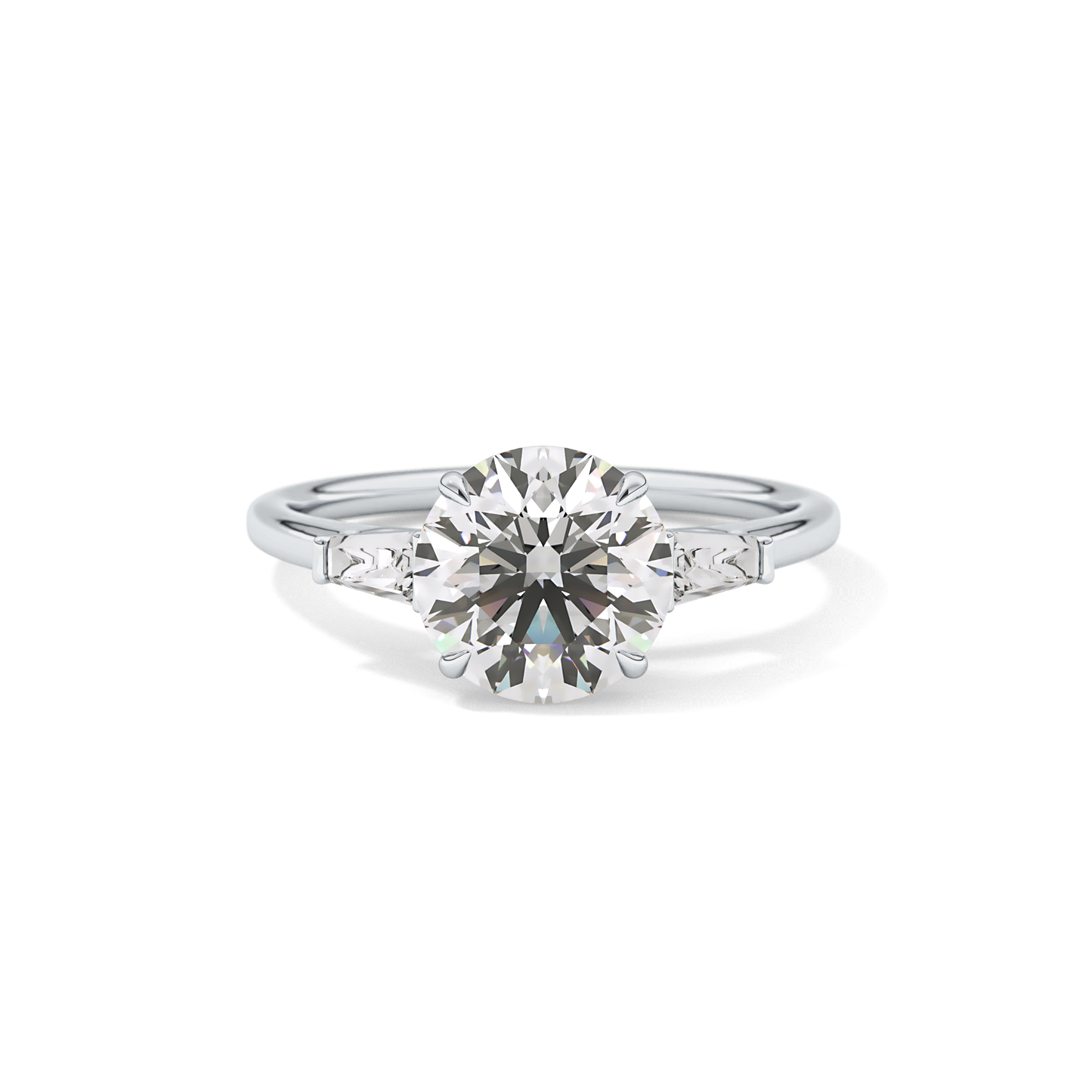 Round Three Stone Lab Grown Diamond Engagement Ring