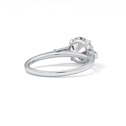 Round Three Stone Lab Grown Diamond Engagement Ring