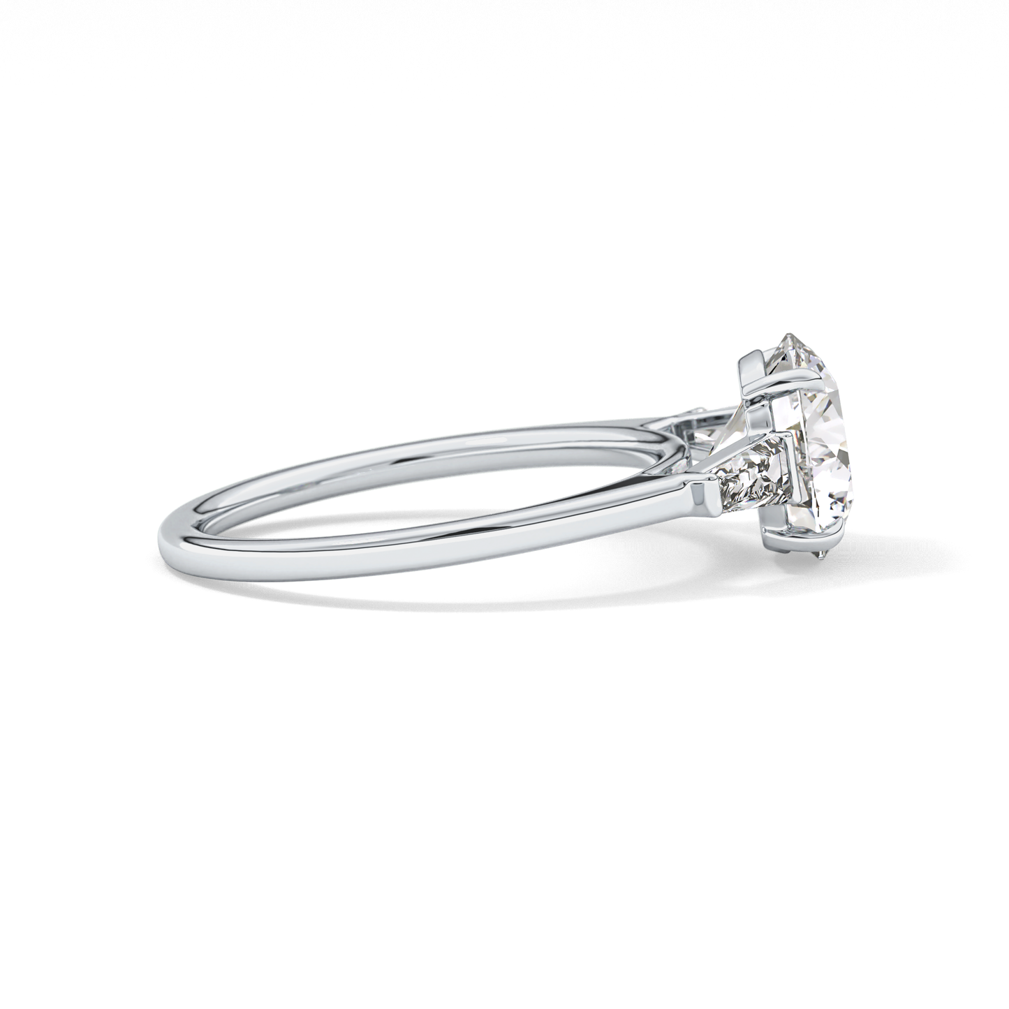 Round Three Stone Lab Grown Diamond Engagement Ring