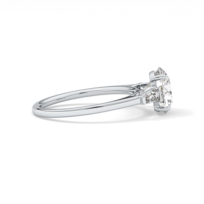 Round Three Stone Lab Grown Diamond Engagement Ring