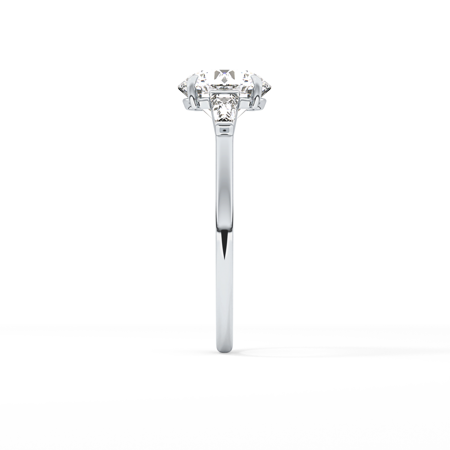 Round Three Stone Lab Grown Diamond Engagement Ring