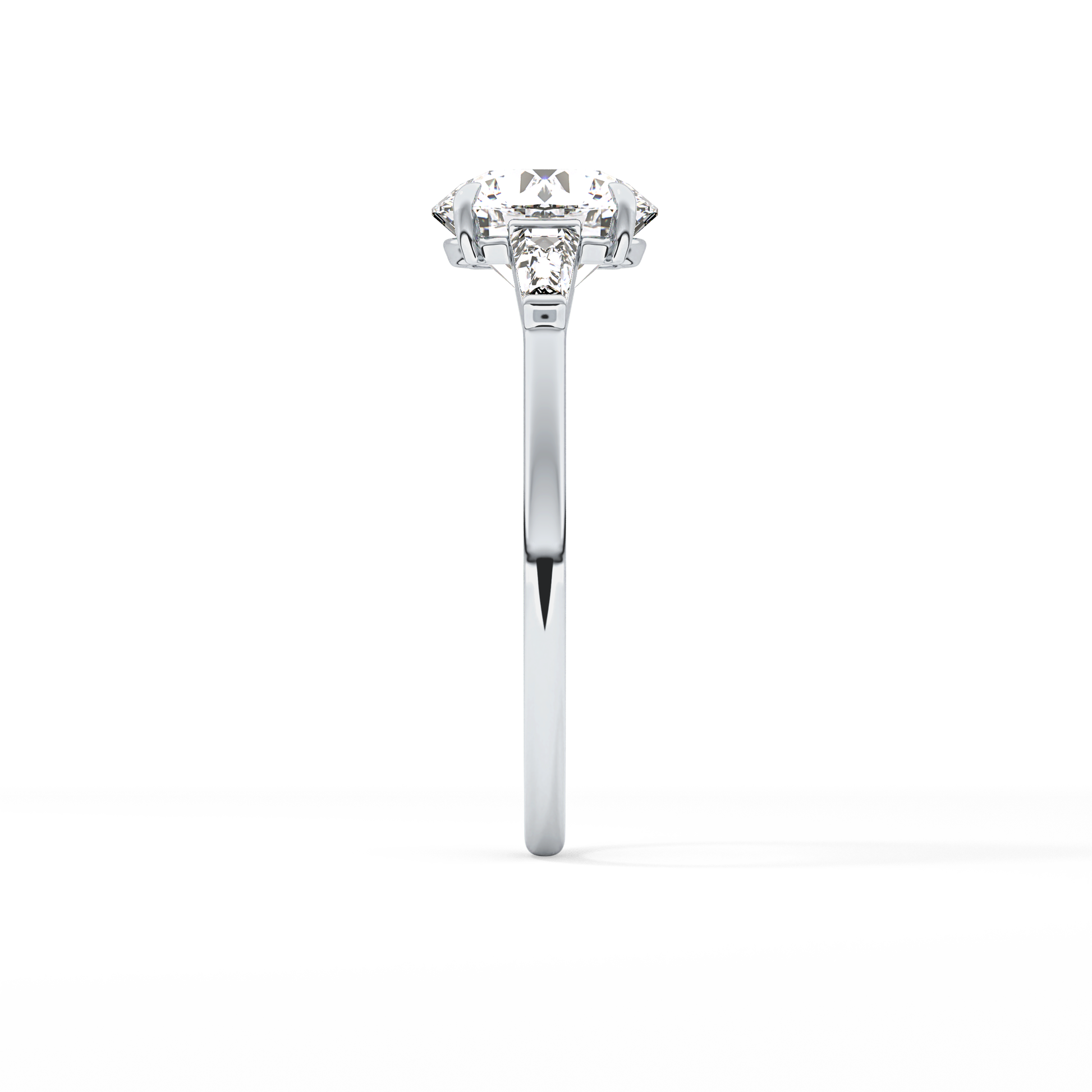 Round Three Stone Lab Grown Diamond Engagement Ring