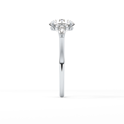 Round Three Stone Lab Grown Diamond Engagement Ring