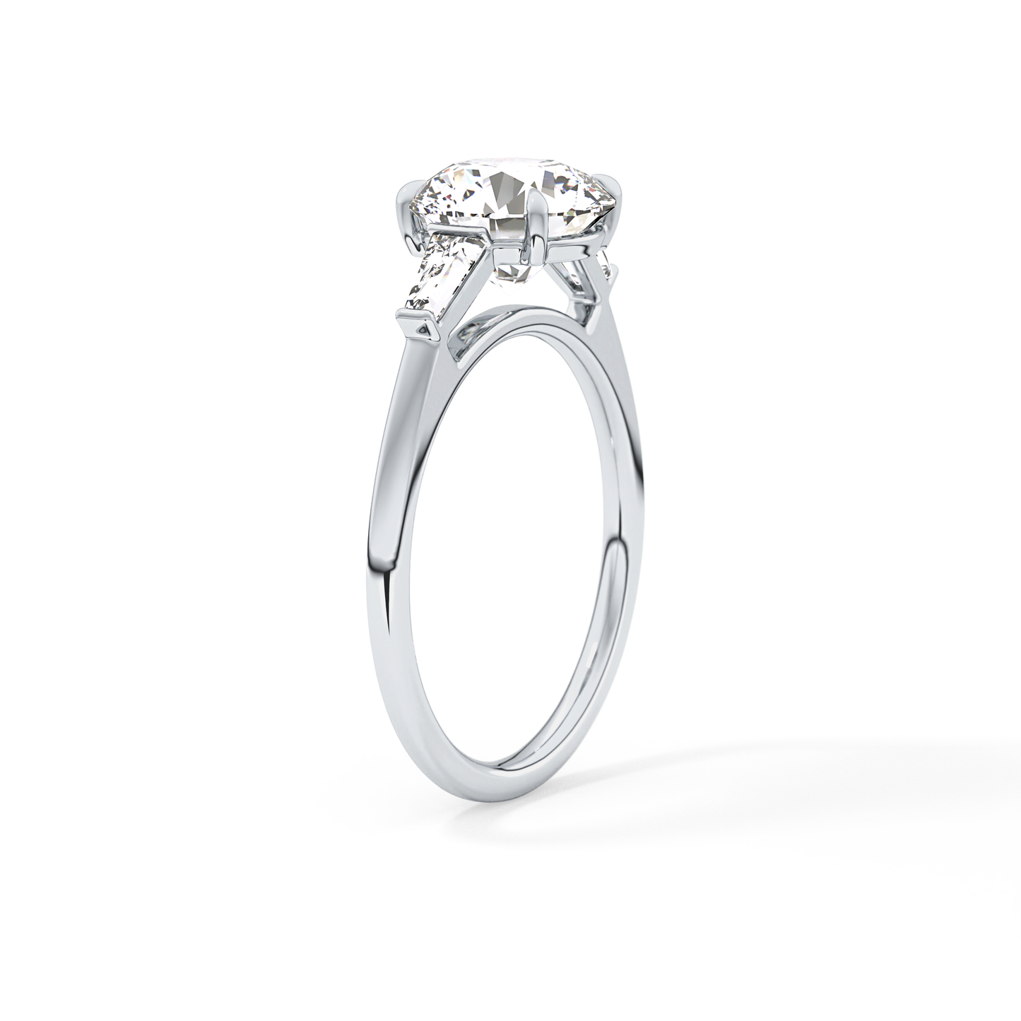 Round Three Stone Lab Grown Diamond Engagement Ring