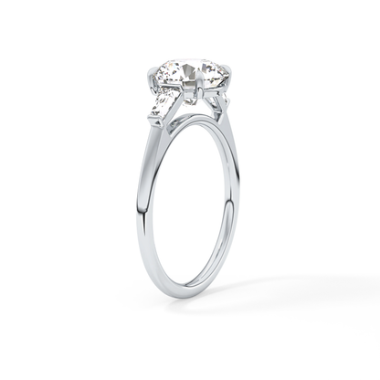 Round Three Stone Lab Grown Diamond Engagement Ring