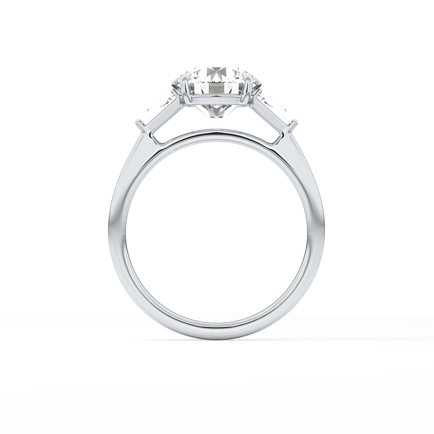 Round Three Stone Lab Grown Diamond Engagement Ring