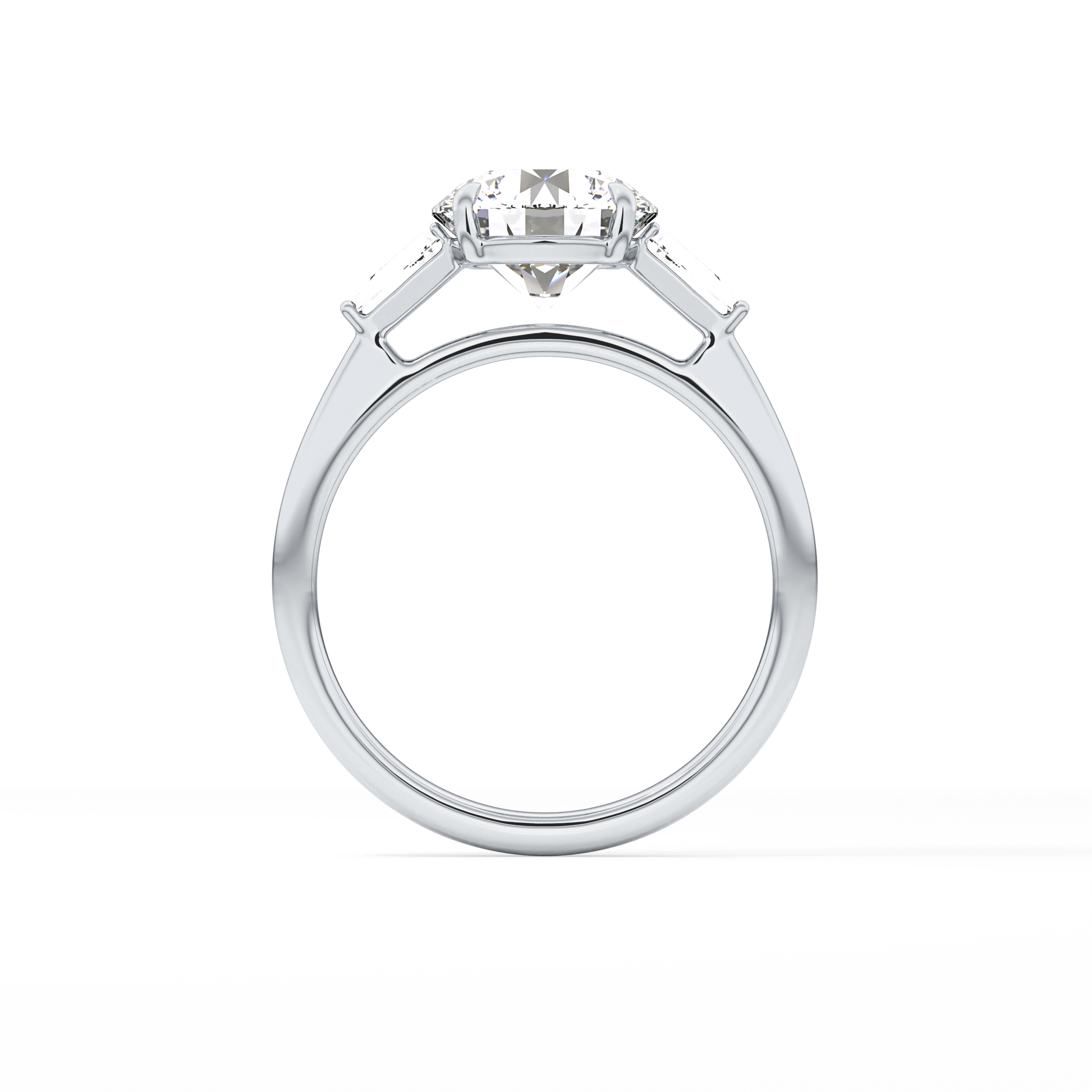 Round Three Stone Lab Grown Diamond Engagement Ring