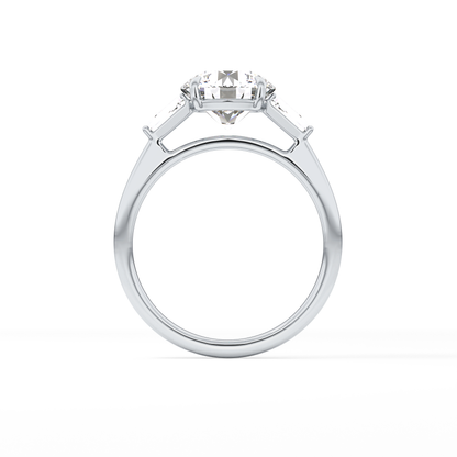 Round Three Stone Lab Grown Diamond Engagement Ring