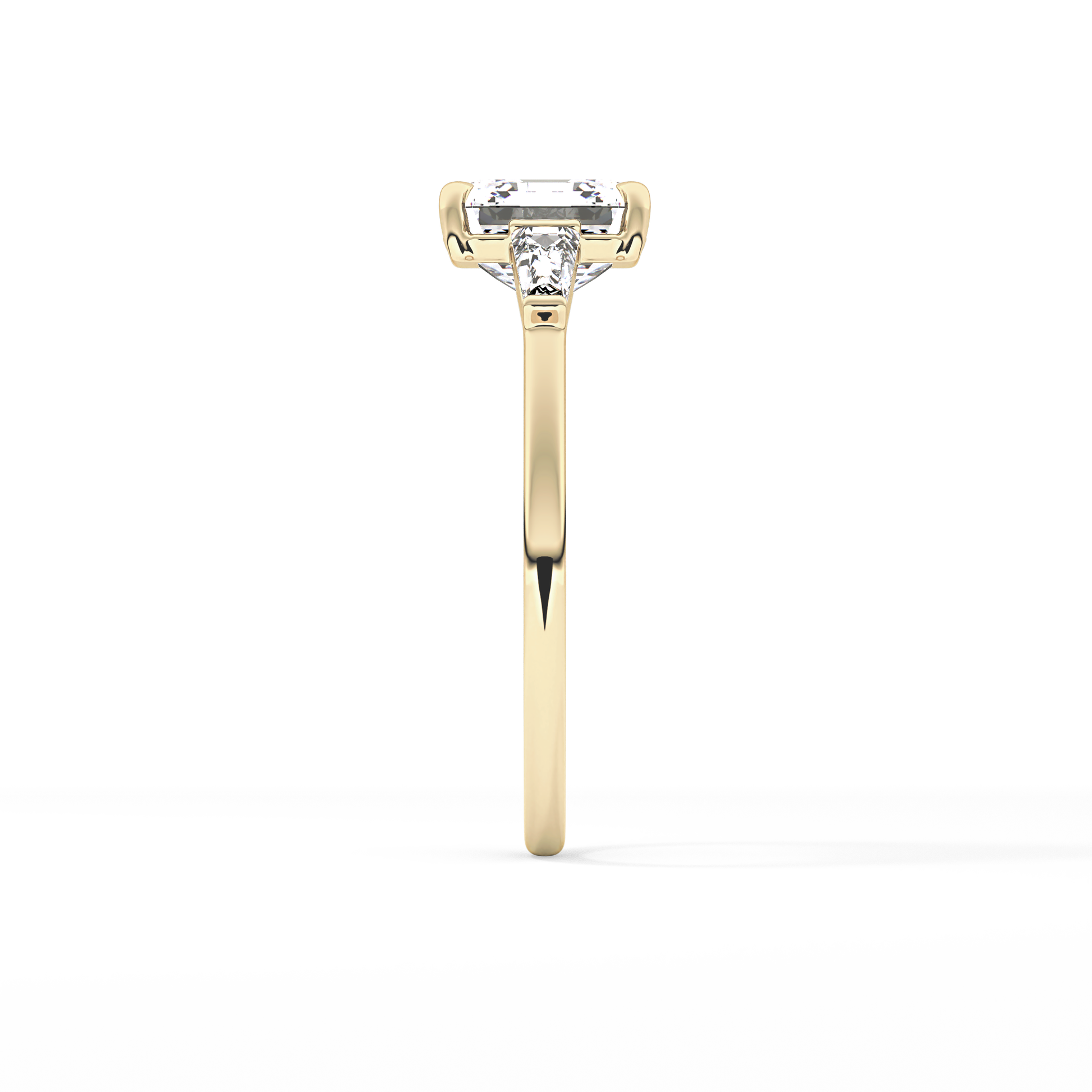 Asscher Three Stone Lab Grown Diamond Engagement Ring