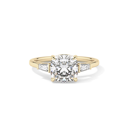 Cushion Three Stone Lab Grown Diamond Engagement Ring