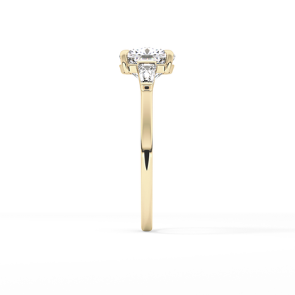 Cushion Three Stone Lab Grown Diamond Engagement Ring