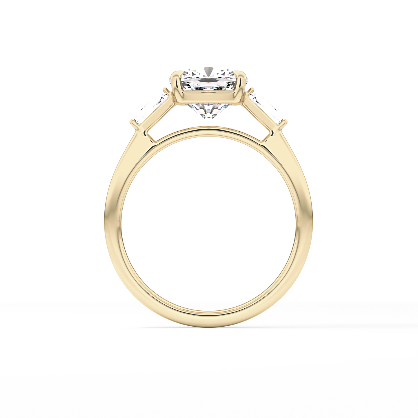 Cushion Three Stone Lab Grown Diamond Engagement Ring