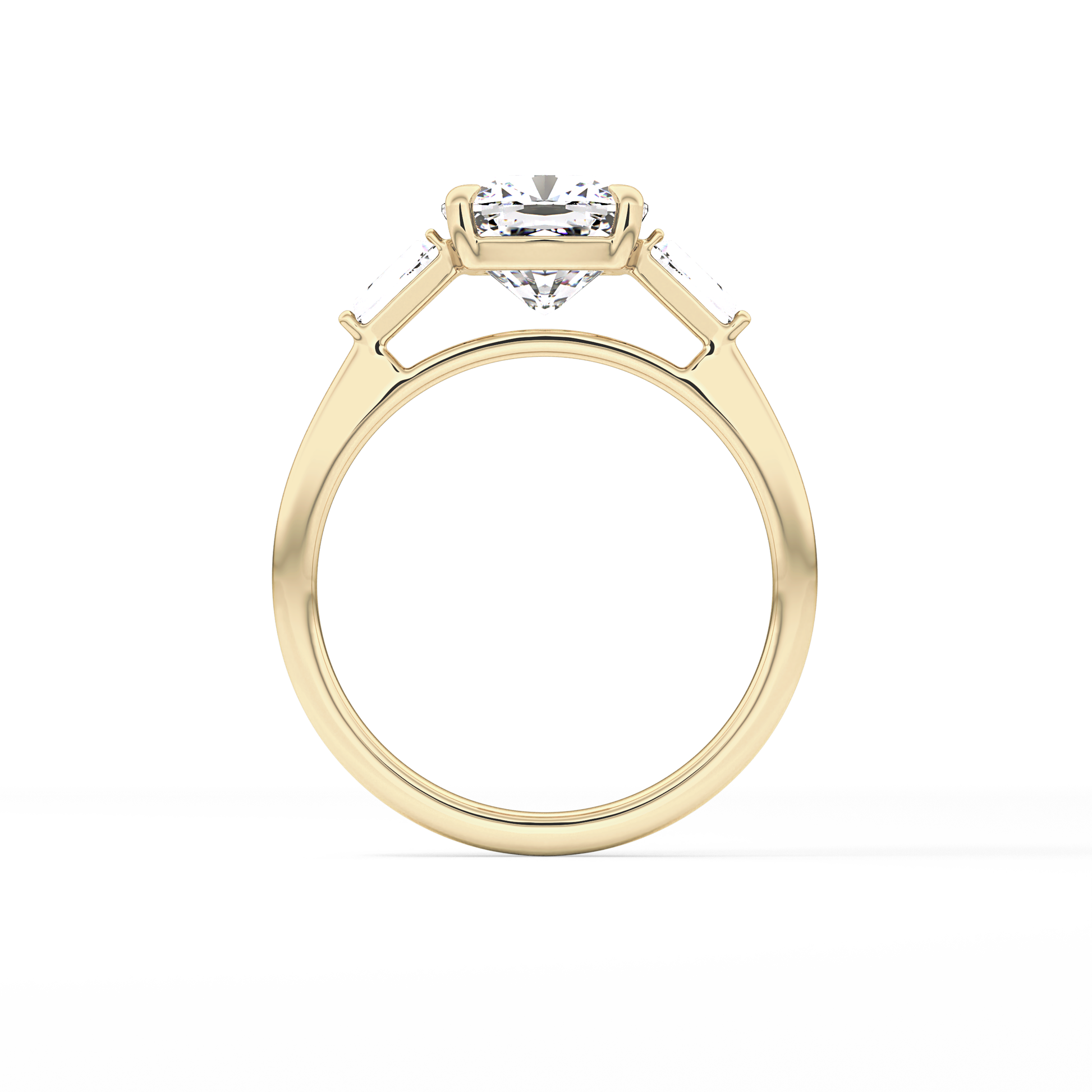 Cushion Three Stone Lab Grown Diamond Engagement Ring