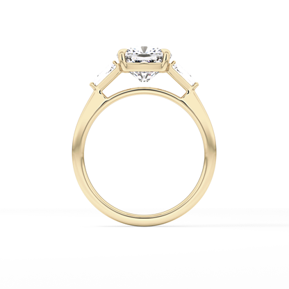 Cushion Three Stone Lab Grown Diamond Engagement Ring