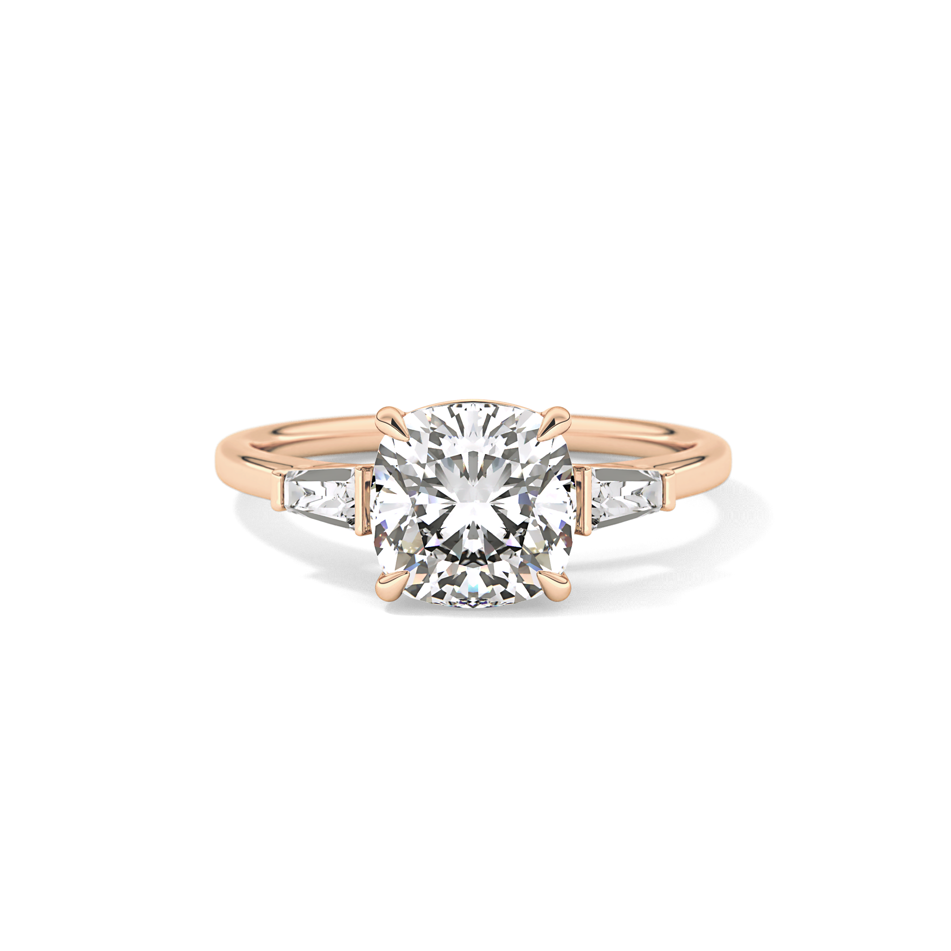 Cushion Three Stone Lab Grown Diamond Engagement Ring
