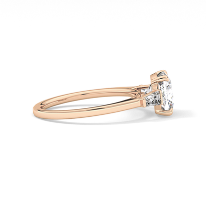 Cushion Three Stone Lab Grown Diamond Engagement Ring