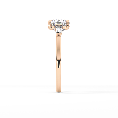 Cushion Three Stone Lab Grown Diamond Engagement Ring