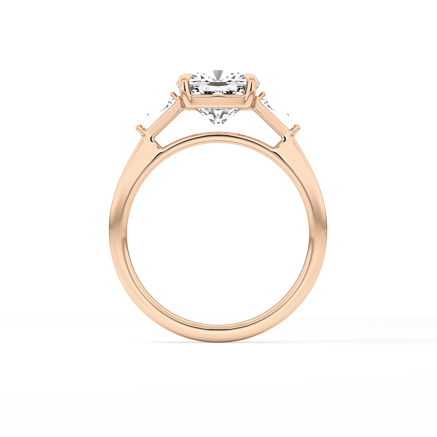 Cushion Three Stone Lab Grown Diamond Engagement Ring