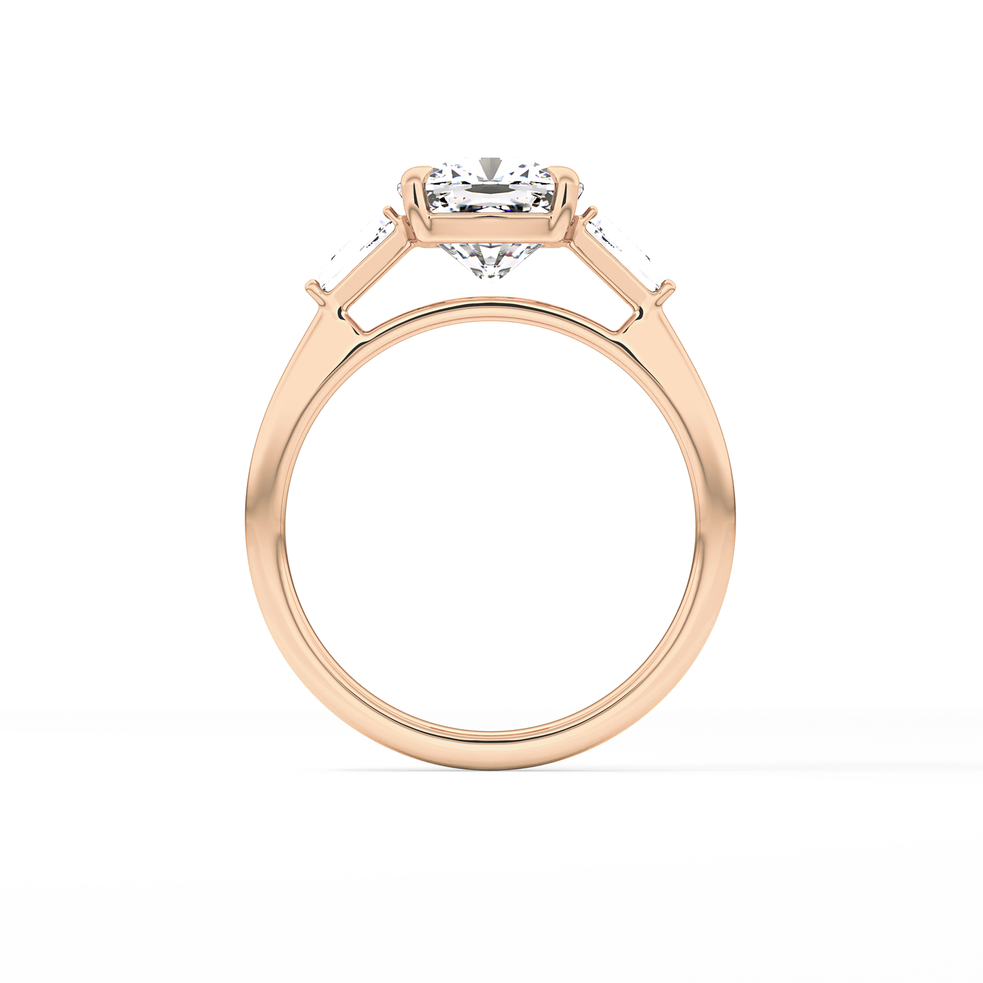 Cushion Three Stone Lab Grown Diamond Engagement Ring