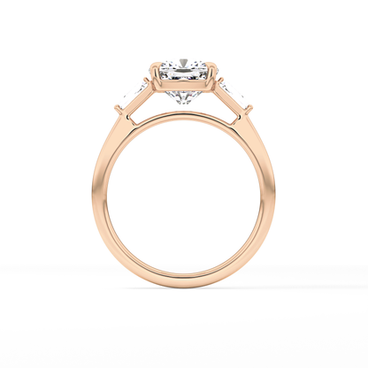 Cushion Three Stone Lab Grown Diamond Engagement Ring