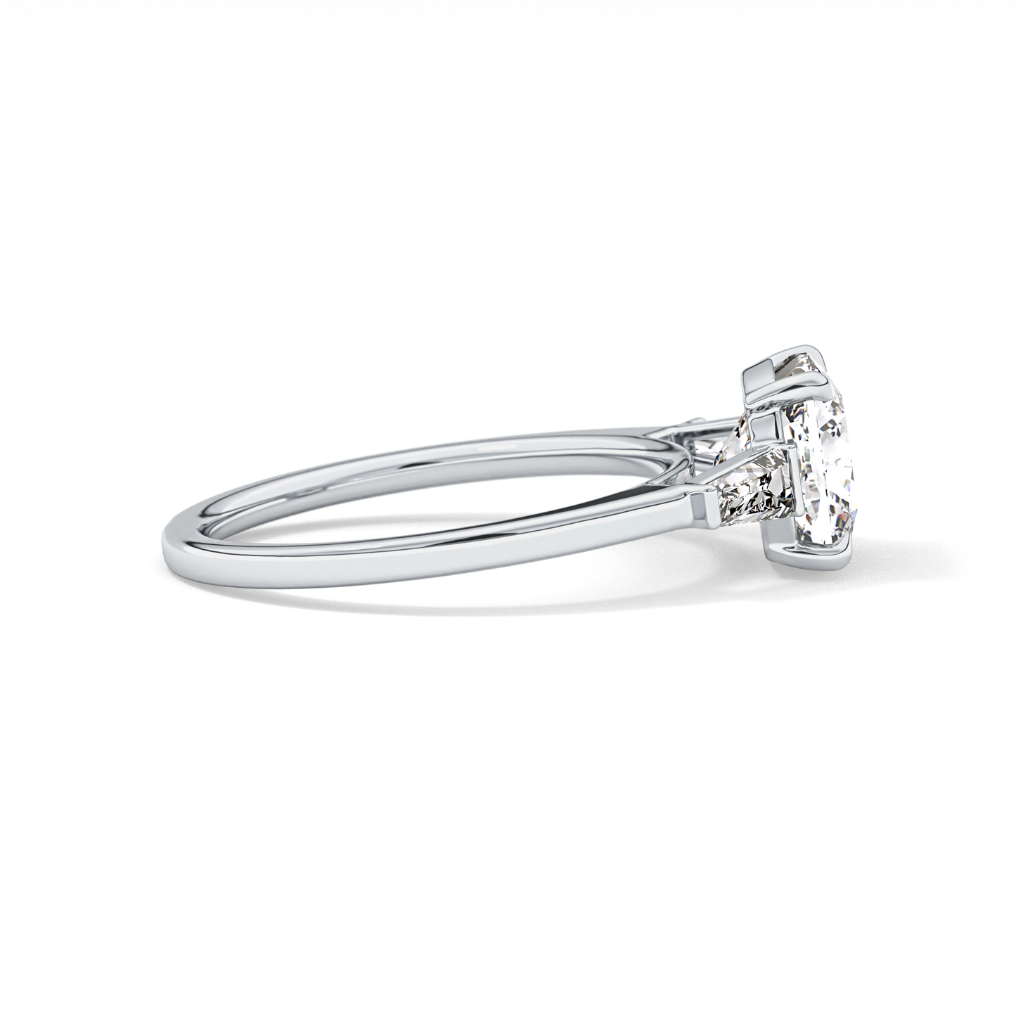 Cushion Three Stone Lab Grown Diamond Engagement Ring