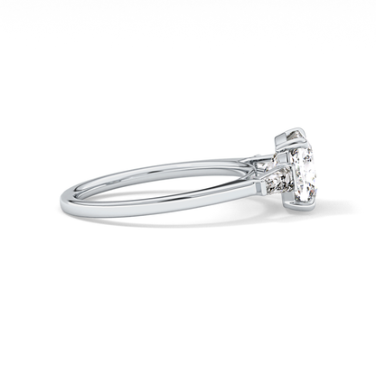 Cushion Three Stone Lab Grown Diamond Engagement Ring