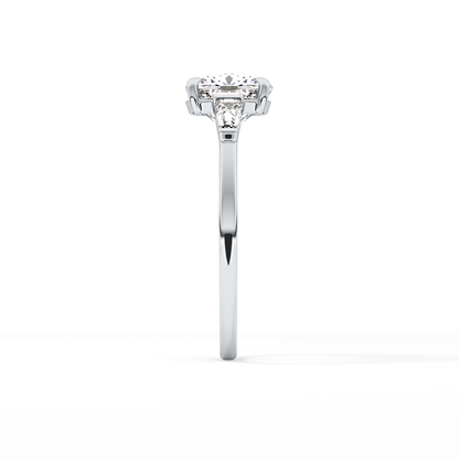 Cushion Three Stone Lab Grown Diamond Engagement Ring