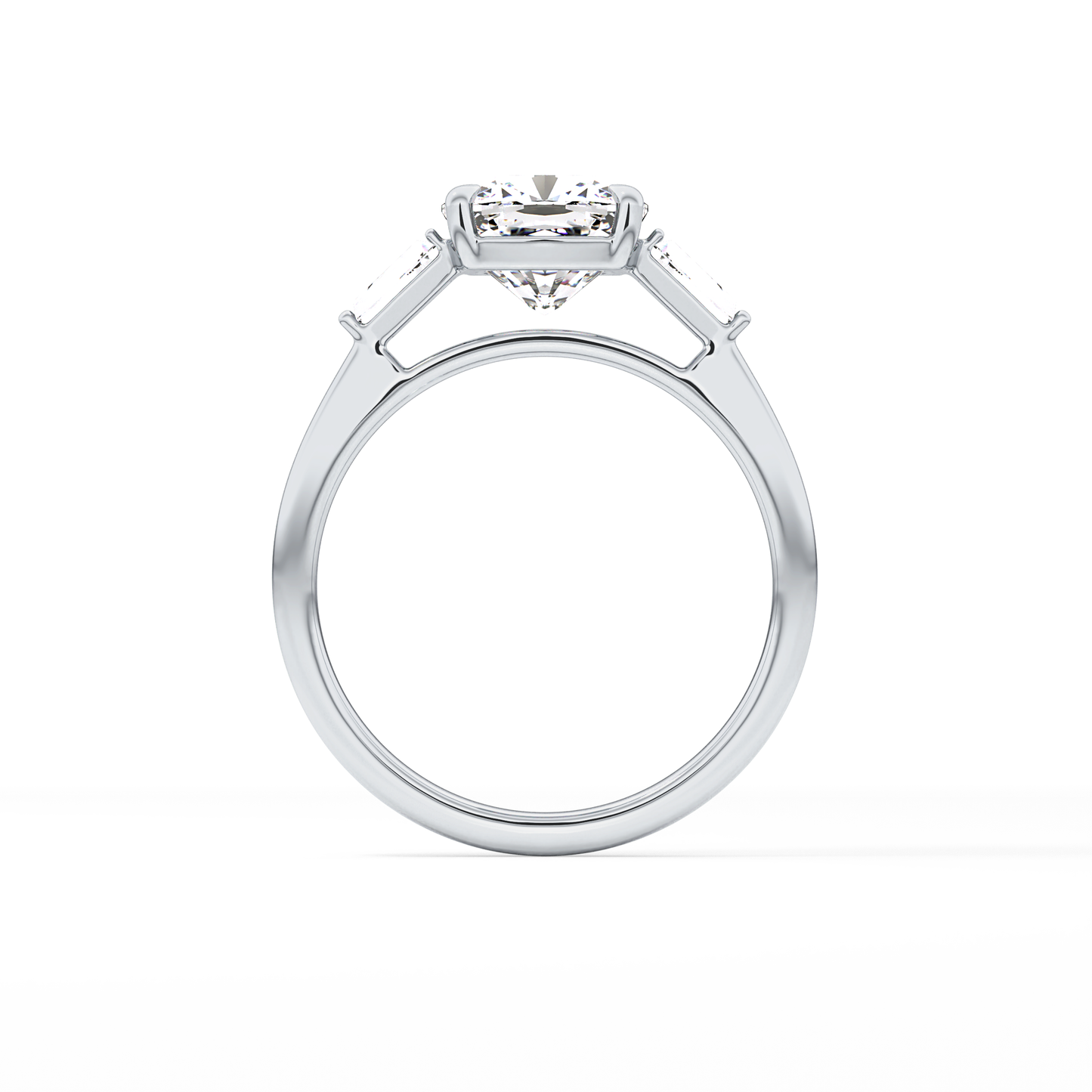 Cushion Three Stone Lab Grown Diamond Engagement Ring