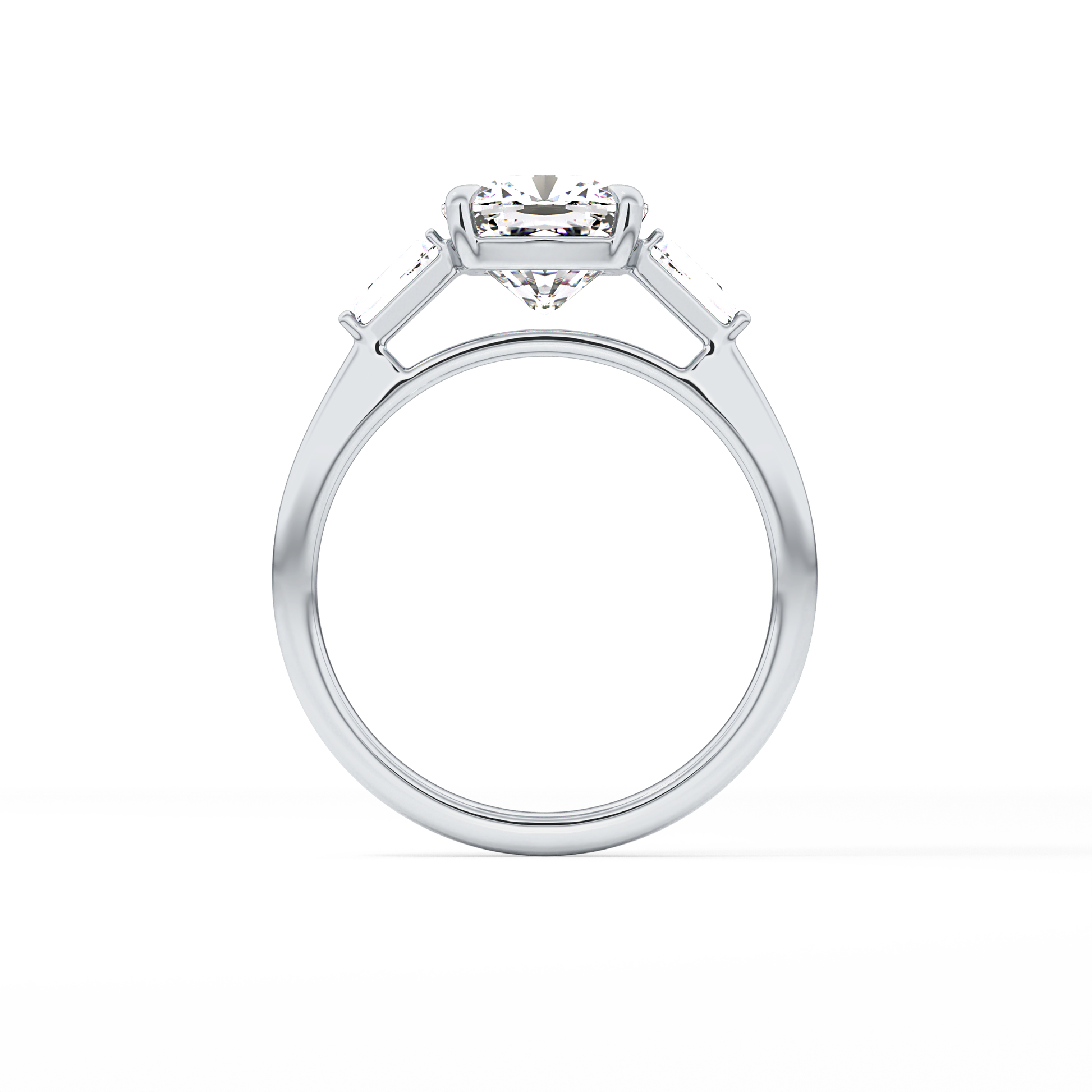 Cushion Three Stone Lab Grown Diamond Engagement Ring