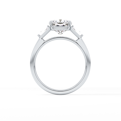 Cushion Three Stone Lab Grown Diamond Engagement Ring