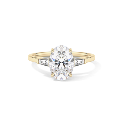 Oval  Three Stone Lab Grown Diamond Engagement Ring