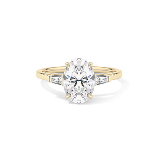 Oval  Three Stone Lab Grown Diamond Engagement Ring