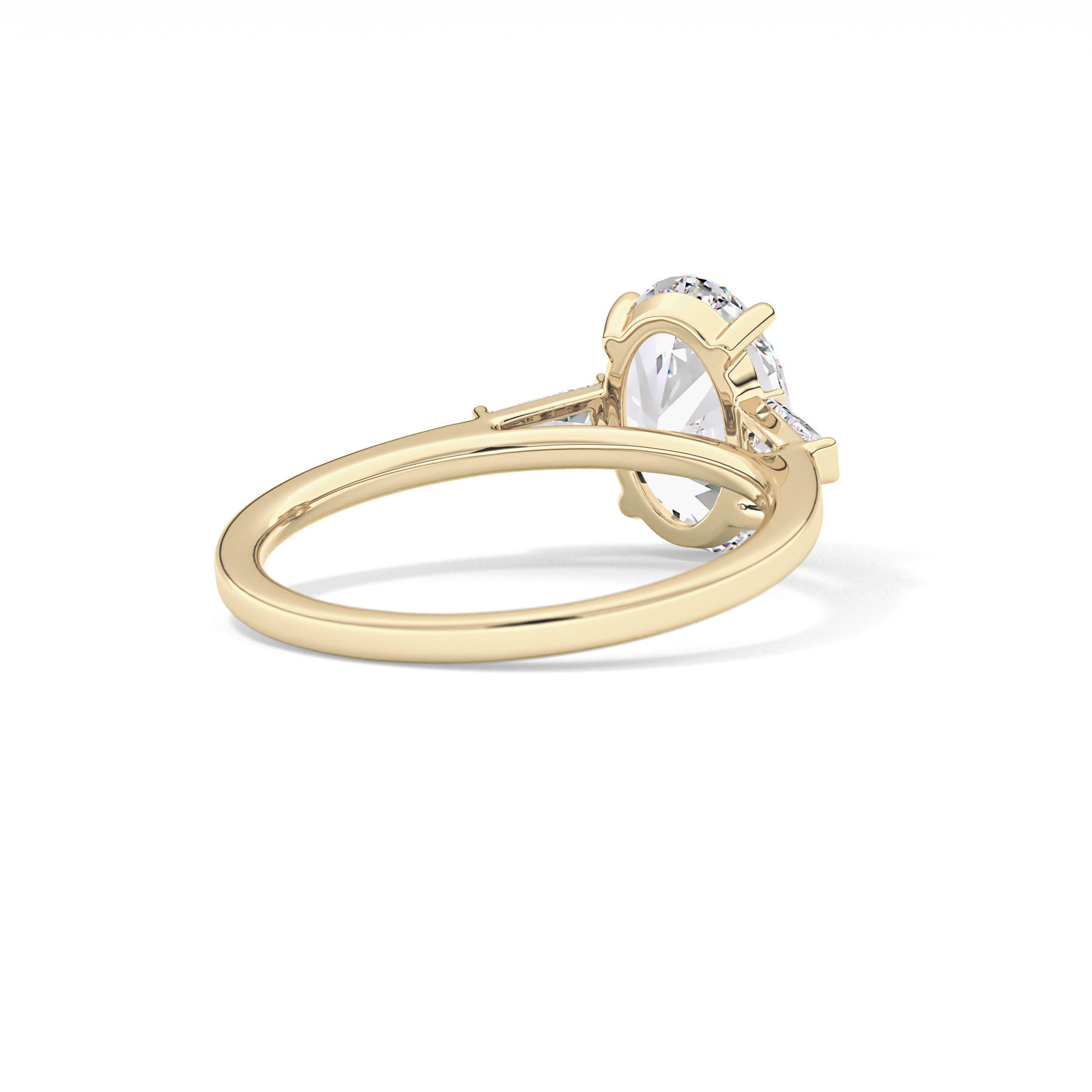 Oval  Three Stone Lab Grown Diamond Engagement Ring