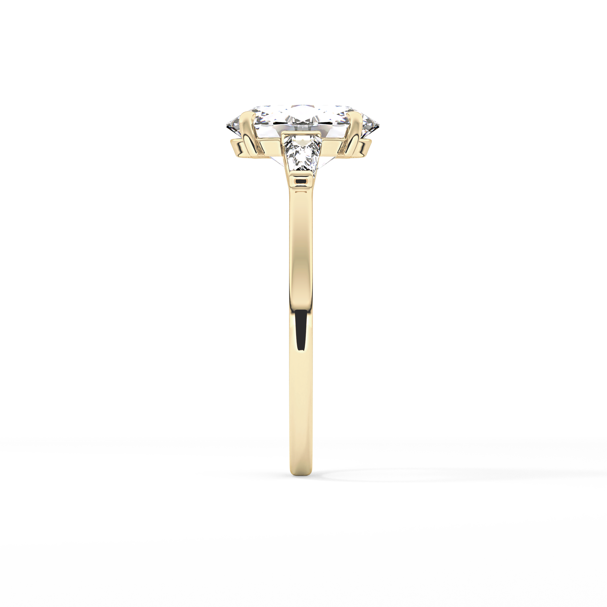 Oval  Three Stone Lab Grown Diamond Engagement Ring