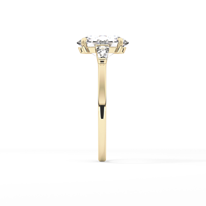 Oval  Three Stone Lab Grown Diamond Engagement Ring